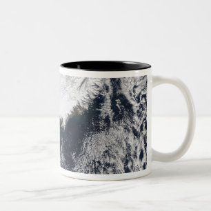 Ash plume from Eyjafjallajokull Volcano, Icelan Two-Tone Coffee Mug