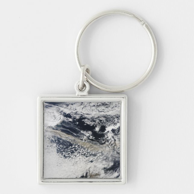 Ash plume from Eyjafjallajokull Volcano Key Ring (Front)