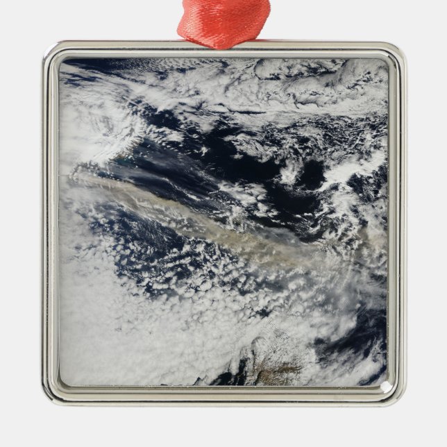 Ash plume from Eyjafjallajokull Volcano Metal Tree Decoration (Front)