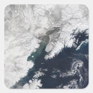 Ash plume from Mount Redoubt, Alaska Square Sticker