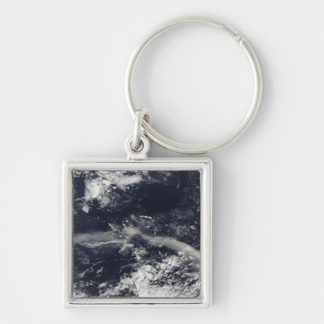 Ash Plume from Soufriere Hills, Montserrat Key Ring (Front)