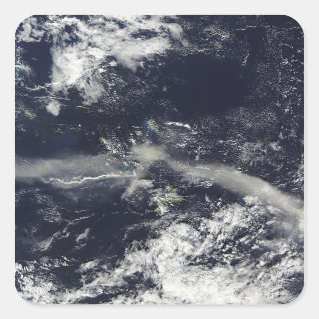 Ash Plume from Soufriere Hills, Montserrat Square Sticker (Front)