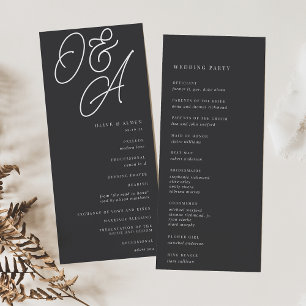 Ash Script Watermark Monogram Wedding Programme