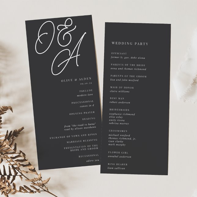 Ash | Script Watermark Monogram Wedding Programme (Creator Uploaded)