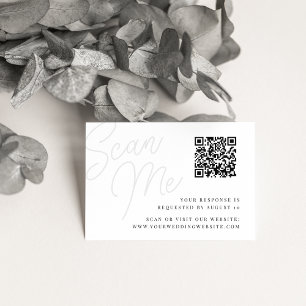 Ash Script Watermark QR Code RSVP Enclosure Card
