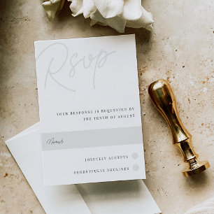 Ash   Script Watermark Traditional RSVP Card