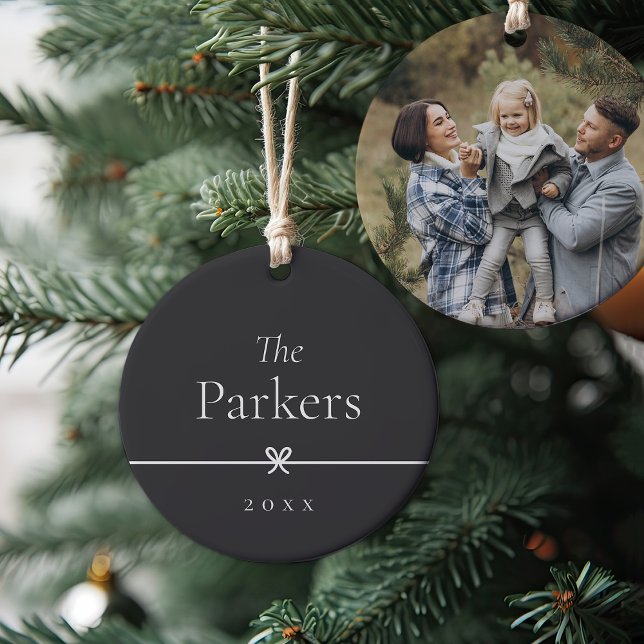 Ash | Simple Minimal Bow Photo Ceramic Tree Decoration (Creator Uploaded)