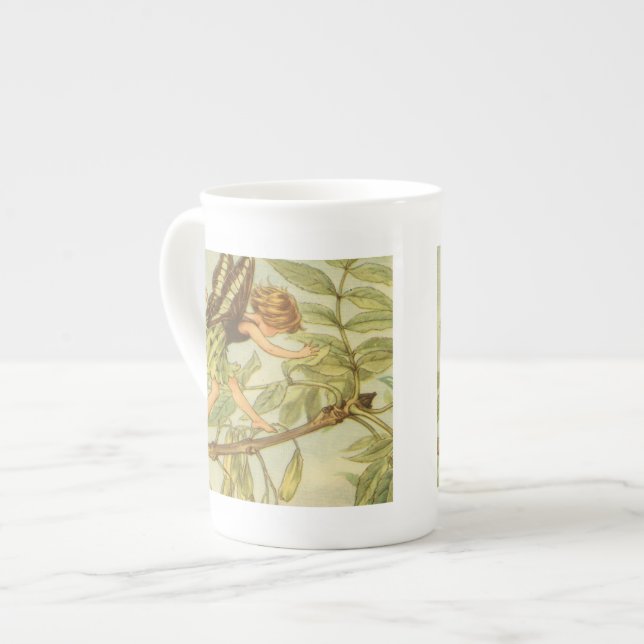 Ash Tree Fairy Walking on Branch Bone China Mug (Front Left)