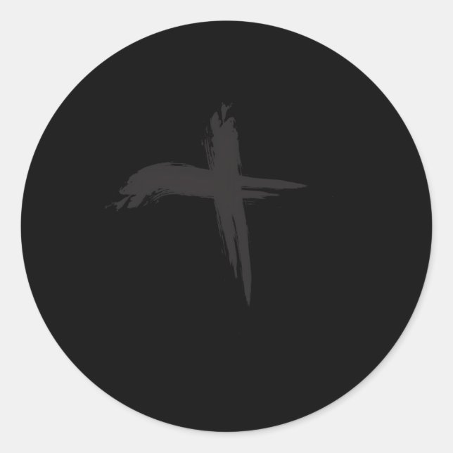 Ash Wednesday Ashes Catholic Lent Easter Cross Classic Round Sticker (Front)