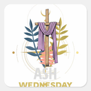 Ash Wednesday Jesus Christianity Square Sticker
