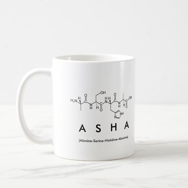 Asha peptide name mug (Left)