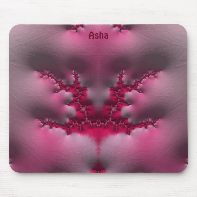 ASHA ~ Pink and White  Mouse Mat (Front)