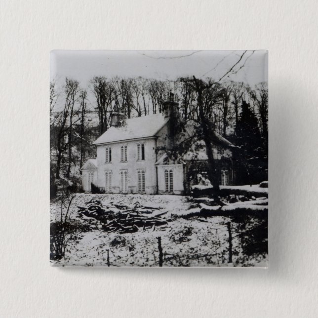 Asham House near Beddingham in East Sussex 15 Cm Square Badge (Front)