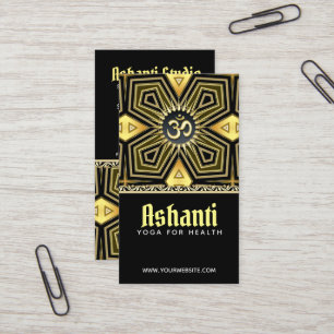 Ashanti Yoga Black Gold Deco Business Card