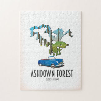 ashdown forest sussex map travel poster map jigsaw puzzle
