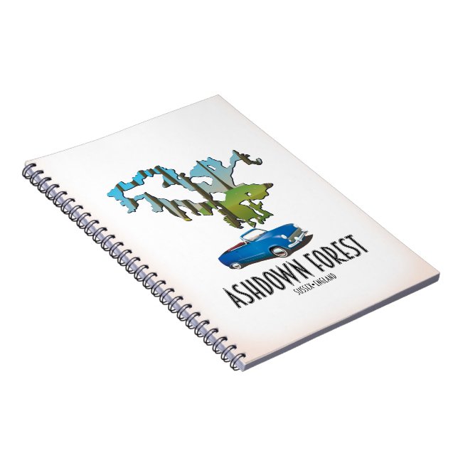 ashdown forest sussex map travel poster map notebook (Right Side)