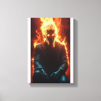 Ashen Amidst Flames - Dramatic and Fiery Art Canvas Print