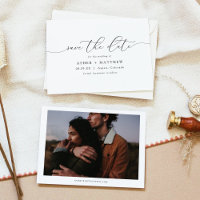 ASHER Elegant Calligraphy Horizontal Save the Date