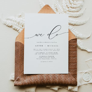ASHER Elegant Calligraphy Script We Do Wedding Invitation