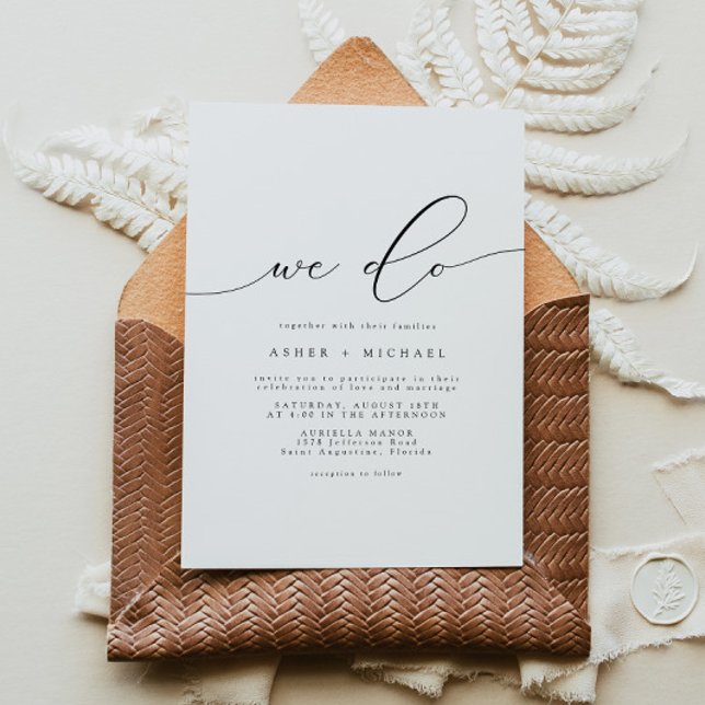 ASHER Elegant Calligraphy Script We Do Wedding Invitation (Creator Uploaded)