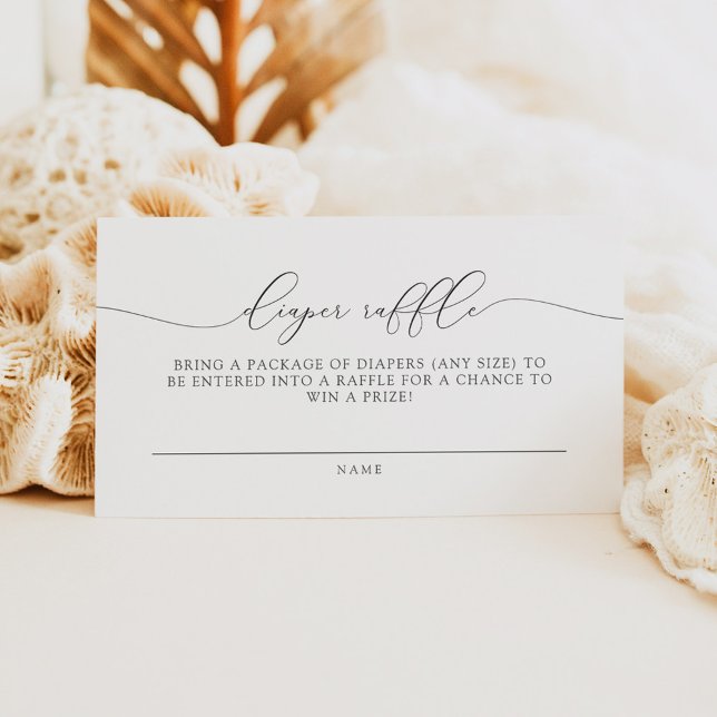 ASHER Elegant Minimalist Script Diaper Raffle Card (Creator Uploaded)