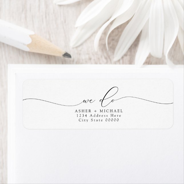ASHER Elegant Script We Do Wedding Return Address (Insitu)