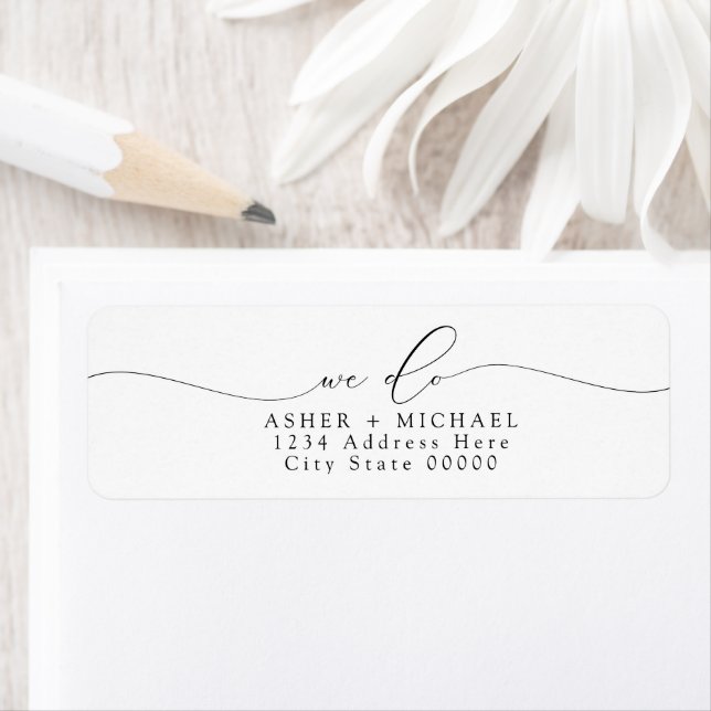 ASHER Elegant Script We Do Wedding Return Address (Insitu)