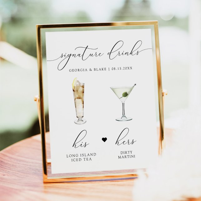 ASHER Elegant Watercolor Cocktail Signature Drink Poster (Creator Uploaded)