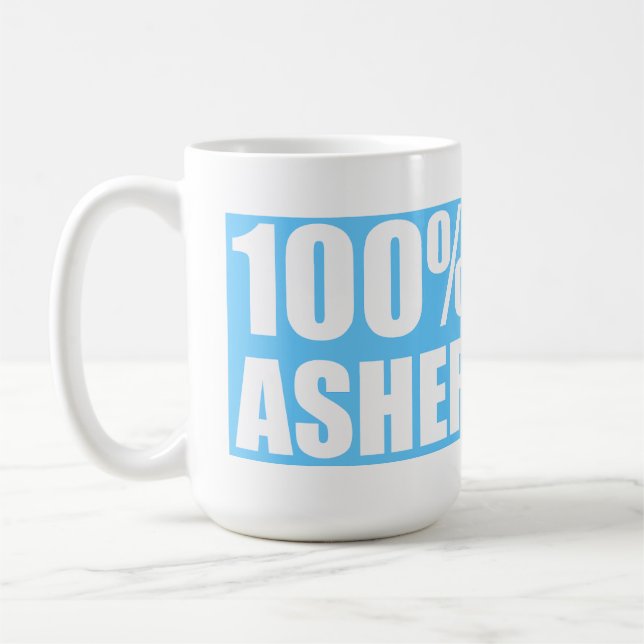 Asher name 100 percent coffee mug (Left)