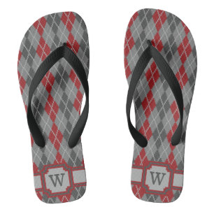Ashes and Embers Argyle Flip Flops