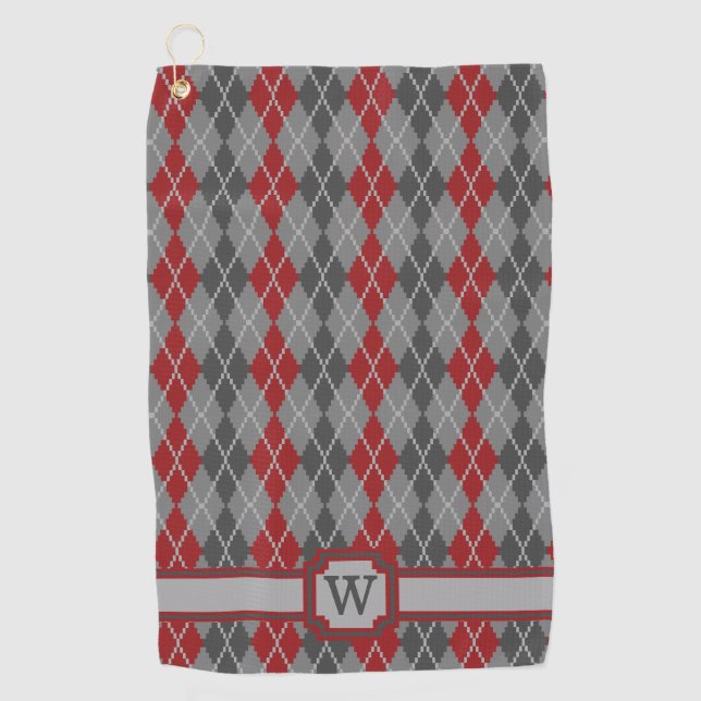 Ashes and Embers Argyle Golf Towel (Front)