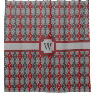 Ashes and Embers Argyle Shower Curtain