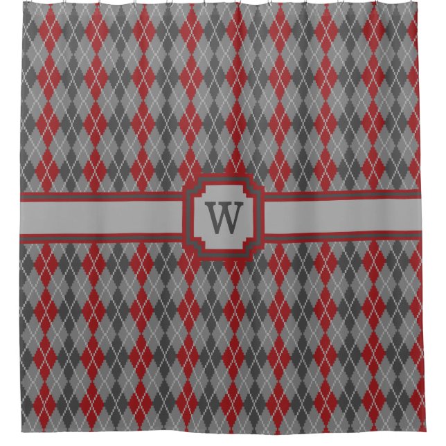 Ashes and Embers Argyle Shower Curtain (Front)