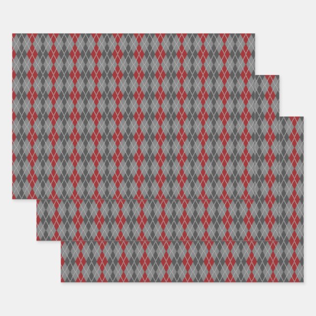 Ashes and Embers Argyle Wrapping Paper Set (Set)