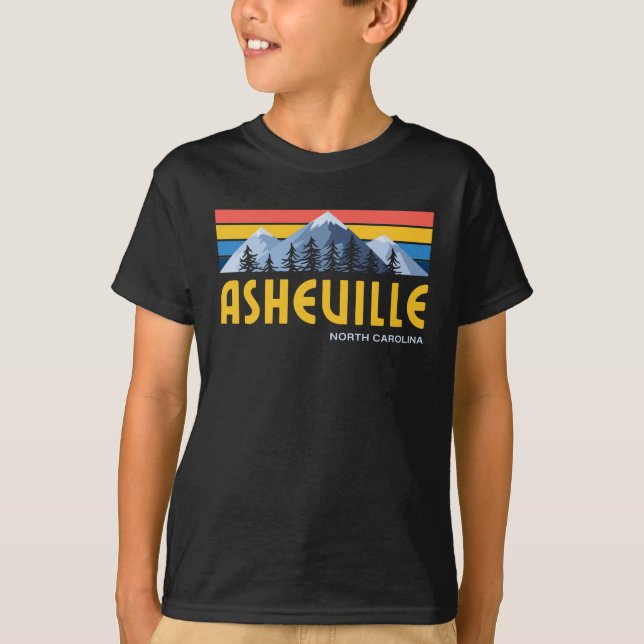 Asheville Mountains Retro Vintage T-Shirt (Front)