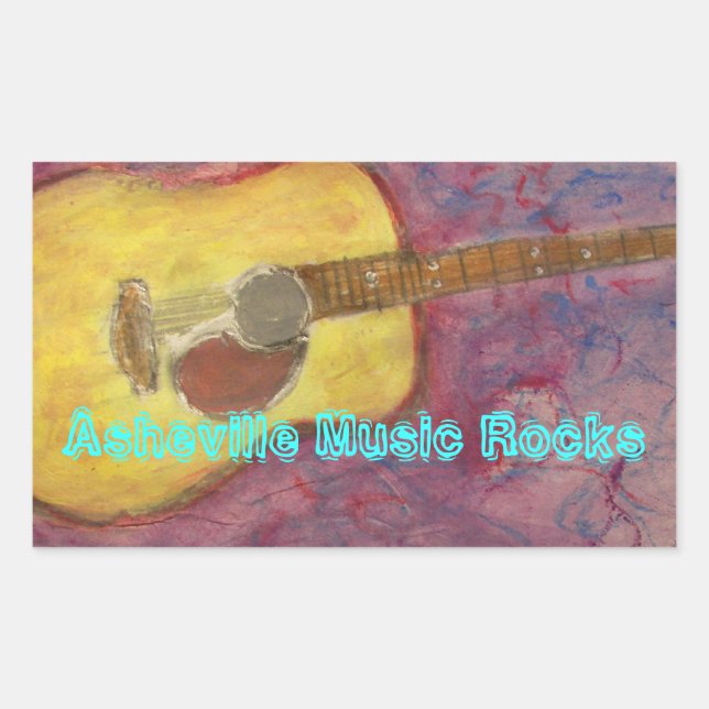 Asheville Music Rocks Rectangular Sticker (Front)