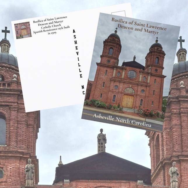 Asheville NC Basilica of Saint Lawrence Postcard (Creator Uploaded)