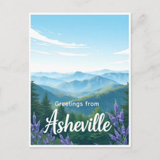 Asheville, NC – Blue Ridge Mountains Vintage Postcard
