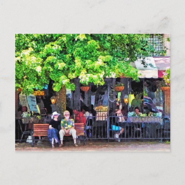 Asheville NC Outdoor Cafe Postcard (Front)