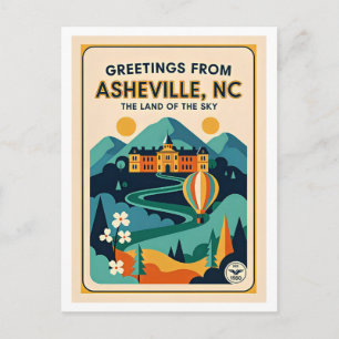 Asheville NC The Land of the Sky Postcard