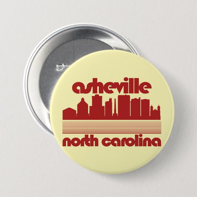 Asheville,North Carolina 7.5 Cm Round Badge (Front & Back)