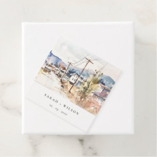 Asheville, North Carolina Landscape Wedding Favour Tags