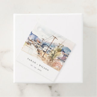 Asheville, North Carolina Landscape Wedding Favour Tags