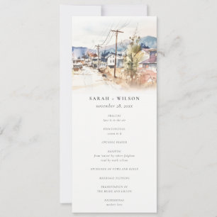 Asheville North Carolina Landscape Wedding Program Invitation