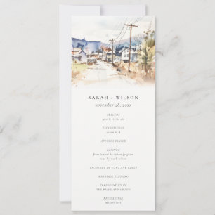Asheville North Carolina Landscape Wedding Program Invitation