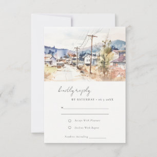 Asheville North Carolina Landscape Wedding RSVP Card