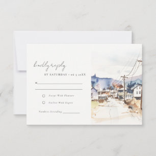 Asheville North Carolina Landscape Wedding RSVP Card