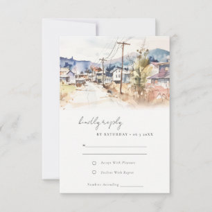 Asheville North Carolina Landscape Wedding RSVP Card