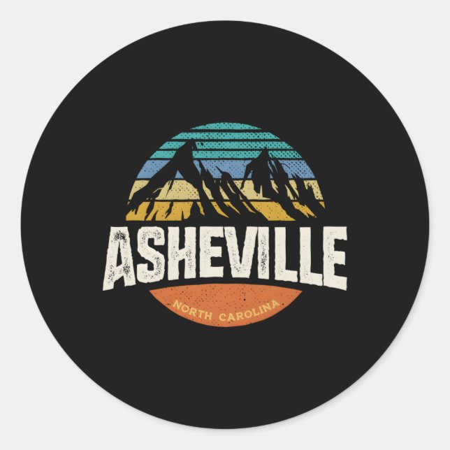 Asheville North Carolina Mountain Classic Round Sticker (Front)