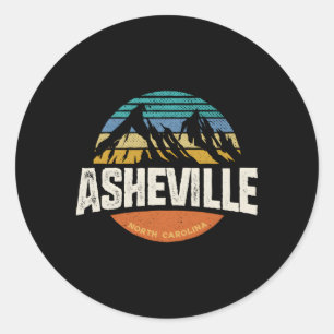 Asheville North Carolina Mountain Classic Round Sticker